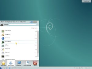 Abbildung 2: An einen Debian-KDE-Desktop kann man auch über die Debian-Live-DVD gelangen – dann fehlen aber die deutschen Sprachpakete.