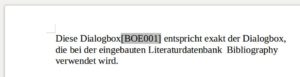 Abbildung 3: Im Text erscheint ein Verweis auf den Verzeichniseintrag; die Formatierung des Eintrags können Sie anpassen.