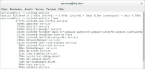 Abbildung 3: Mit den richtigen Diagnosewerkzeugen ("systemd-analyze") erfahren Sie auch als normaler Benutzer, was den Bootvorgang verzögert hat.
