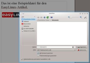 Abbildung 4: Setzen Sie das Häkchen vor "Mit Kennwort speichern", um ein LibreOffice-Dokument zu schützen.