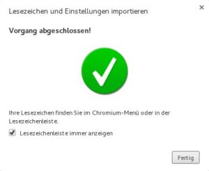 Abbildung 4: Googles Browser Chromium importiert Firefox-Lesezeichen und -Einstellungen.