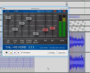 Abbildung 5: Effekte wie hier TAL Reverb in seiner Linux-VST-Variante bringen Voreinstellungen mit, die sich mit dem unscheinbaren Knopf links von den Laufwerkstasten heraussuchen lassen.