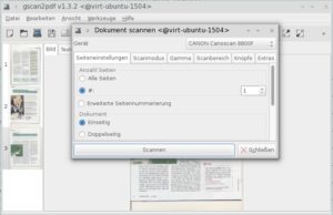 Abbildung 5: Gscan2pdf ist ein leistungsfähiges Scanprogramm, das vollautomatisch PDF-Dateien mit eingebettetem, durchsuchbarem Text erzeugt.