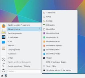 Abbildung 7: Als Alternative ist in Plasma 5 ein schlankeres Startmenü mit an Bord.
