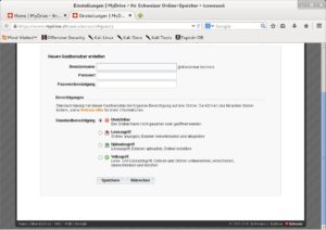 Abbildung 8: Das Einrichten eines Gastbenutzers erledigen Sie unter MyDrive mit wenigen Klicks.