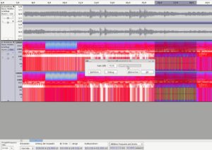 Abbildung 8: In der Spektralansicht lässt sich Audiomaterial nicht nur aus dem Zeitstrahl heraus, sondern auch nach Frequenzspektrum auswählen und bearbeiten.