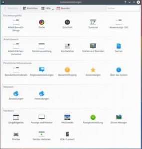 Abbildung 8: Das Kategorienwirrwarr in den Systemeinstellungen haben die KDE-Entwickler für die neue Version durch eine logischere Zuteilung abgemildert.