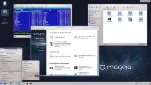 Abbildung 8: Der Mageia-Desktop gefällt mit einer effektarmen klassischen KDE-Konfiguration, in der sich auch Windows-Umsteiger direkt zurecht finden.