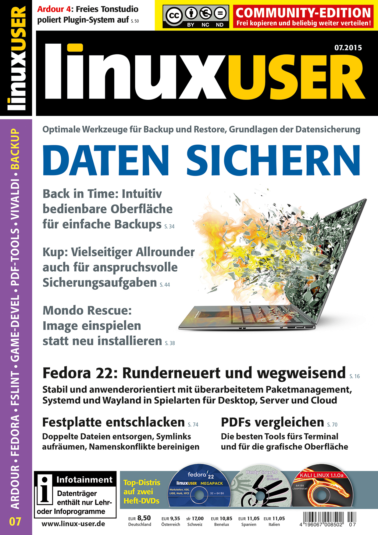 Heftcover LinuxUser Community Edition 07/2015