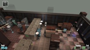 Alle Möbel, die der Roboter per Knopfdruck einsaugen würde, hebt das Spiel gestrichelt hervor. In diesem Fall wäre der Schrank betroffen, das im Moment jedoch noch vor den Laserstrahlen schützt.
