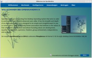 Abbildung 2: Der Willkommensbildschirm von OpenMandriva bietet zusätzliche Funktionen an, wie beispielsweise einen App-Store.