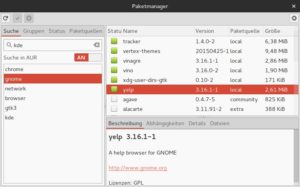 Abbildung 4: Pamac macht optisch mehr her, benötigt allerdings zahlreiche GTK-Bibliotheken. Der Pacman-Client stammt aus der Arch-Variante von Manjaro.