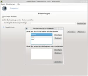 Abbildung 6: Das Tool zum Anlegen eines Snapshots ermöglicht ein komplettes System-Backup mit wenigen Mausklicks.