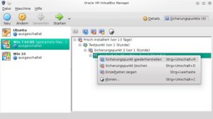 Abbildung 7: Die nach wie vor etwas verwirrende Snapshot-Verwaltung bedarf einer gewissen Eingewöhnung.