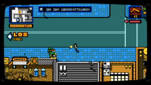 Unter anderem muss sich der Spieler gegen die Ninja Turtles wehren.