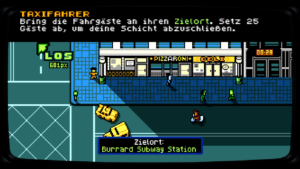 Im freien Modus kann man sich als Taxifahrer verdingen – so man denn zuvor eines geklaut hat.