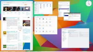 Abbildung 12: KDE auf einem 4K-Display mit Standardeinstellungen. Wie üblich bietet sich viel Platz, allerdings erscheinen Schriften und Fensterelemente extrem klein.