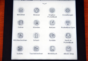 Abbildung 2: Der PocketBook-Reader bietet erheblich mehr Software als herkömmliche Lesegeräte.