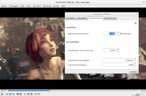 Abbildung 4: Der VLC-Medienplayer verzögert oder beschleunigt auf Wunsch den Ton des Videos gegenüber dem Bild. So gleichen Sie die durch das Streaming bedingte Verzögerung aus.