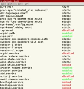 Abbildung 5: Unit-Dateien mit dem Status <code srcset=