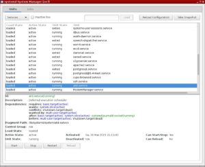 Abbildung 7: Systemadm erlaubt es, Systemd und die von diesem verwalteten Dienste via Mausklick zu steuern.