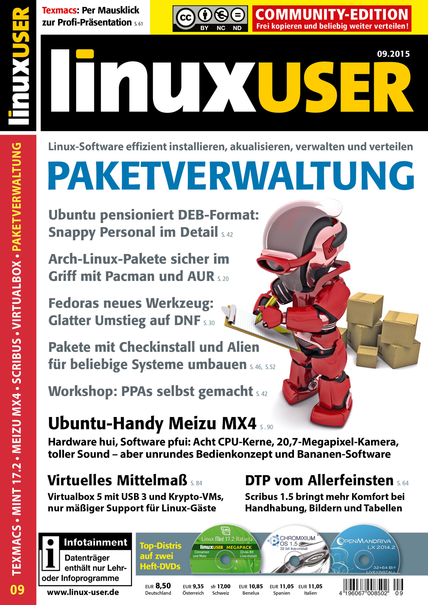 Heftcover LinuxUser Community Edition 09/2015