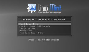 Abbildung 1: Das Linux-Mint-Bootmenü erreichen Sie, indem Sie beim Booten eine beliebige Taste drücken.