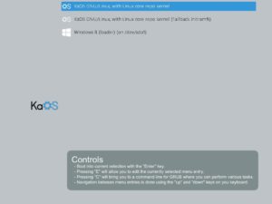 Abbildung 11: Der Bootmanager bietet KaOS und weitere installierte Betriebssysteme zur Auswahl an.