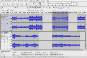 Abbildung 12: Wie ein Mehrspurtonband aus der prädigitalen Ära addiert und schneidet Audacity Tonaufnahmen.
