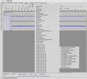 Abbildung 13: Die Einbindung systemweit installierter Plug-ins in Untermenüs zu je 15 Effekten kann man beim besten Willen nicht praktisch nennen.
