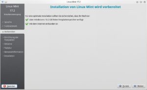 Abbildung 2: Der Installer überprüft, ob optimale Bedingungen für das Einspielen vorhanden sind.