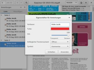 Abbildung 2: Über die Seitenleiste erreichen Sie alle Anmerkungen nach Seite und nach Erstellungszeitpunkt geordnet. Per Rechtsklick auf einen Kommentar bearbeiten Sie diesen.