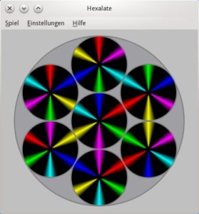 Abbildung 2: Hexalate: Ordnen Sie die Räder so an, dass die Farben passen.
