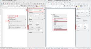 Abbildung 2: Trotz des Major-Versionssprungs begnügt sich LibreOffice 5.0.0 mit kleinen Verbesserungen. Die Abbildung zeigt die wichtigsten Veränderungen an der Benutzeroberfläche.
