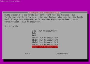 Abbildung 2: In Ubuntu konfigurieren Sie den Konsolen-Font mithilfe des Pakets <code srcset=