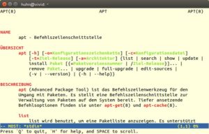 Abbildung 3: Das kleine Tool "most" bringt Farbe in den grauen Manpage-Alltag.