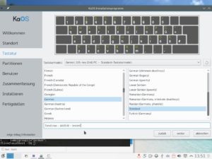 Abbildung 3: Bei den Tastatureinstellungen sind alle gängigen Layouts verfügbar.