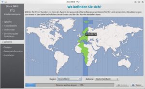 Abbildung 4: Der grafische Installer von Linux Mint erkennt automatisch die richtige Zeitzone und schlägt diese vor.
