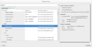 Abbildung 4: Die Liste der vorinstallierten Gimp-Plug-ins ist umfangreich. Dieser Dialog bietet Informationen zu den Erweiterungen.