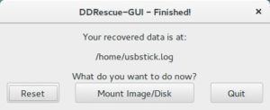 Abbildung 4: Nach erfolgreicher Arbeit bietet Ddrescue-GUI an, das Image mit den geretteten Daten direkt ins System zu mounten.