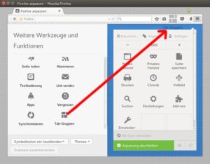 Abbildung 5: Für die Tab-Gruppen von Firefox gibt es ein Icon, das Sie mit der Maus in die Symbolleiste ziehen können.