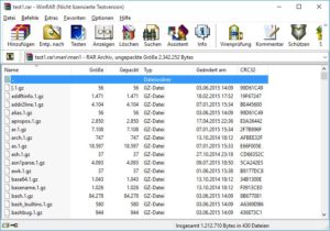 Abbildung 5: WinRar ist unter Windows das Standardtool für Rar-Archive. Für Linux gibt es Kommandozeilentools.