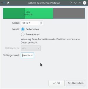 Abbildung 5: Über die manuelle Partitionierung können Sie eine Windows-Partition verkleinern.