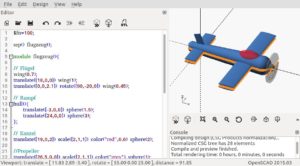 Abbildung 5: Um das Modell eines kleinen Flugzeugs für den 3D-Druck vorzubereiten, teilen Sie die Zeichnung. So erhalten Sie eine glatte Fläche.
