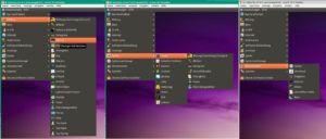 Abbildung 5: Edubuntu mit Gnome-Desktop – von links nach rechts die Untermenüs "Bildung", "Spiele" und "Wissenschaft".