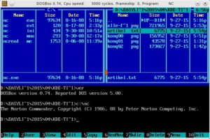 Abbildung 5: Der Norton Commander ist ein klassischer Dateimanager für MS-DOS. Das Bild zeigt eine Version von 1988.