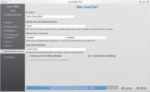 Abbildung 6: Fast geschafft: Richten Sie abschließend einen Benutzeraccount für das neue Linux-System ein.