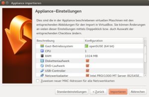 Abbildung 6: Beim Importieren einer Virtual Appliance unterstützt Sie ein VirtualBox-Assistent.