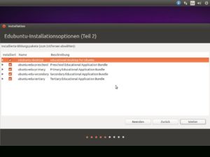 Abbildung 6: Installieren Sie bei Edubuntu nur die Software, die Sie später nutzen wollen.