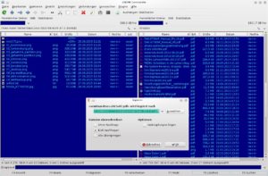 Abbildung 6: Der Gnome Commander übernimmt vom Norton Commander nicht nur die klassischen Farben (Hellblau auf Dunkelblau), sondern auch die Funktionen, die mit den Tasten <code srcset=